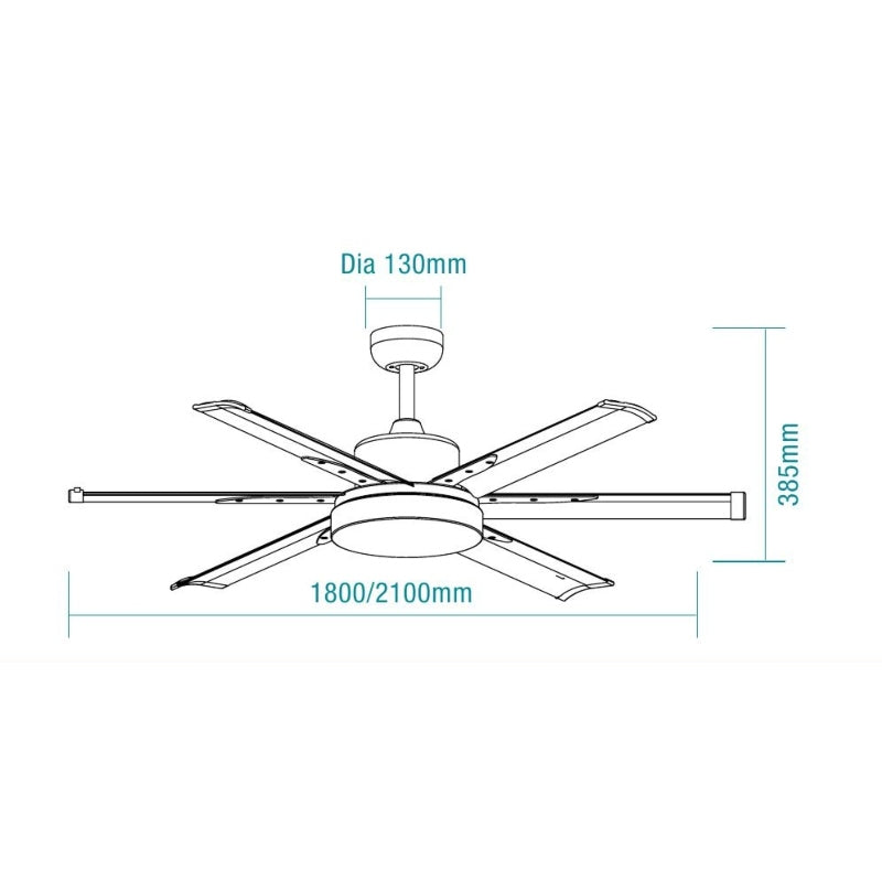 Martec Albatross 72" DC Ceiling Fan With 24W LED Light and Remote - Brushed Nickel-MAFML3BR + MAF180B-blue-leaf-bathware