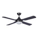 Martec Discovery AC Ceiling Fan with Light - Matt Black-blue-leaf-bathware