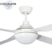 Martec Discovery AC Ceiling Fan with Light - White-blue-leaf-bathware