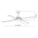 Martec Liberty 56" IP55 Rated Outdoor Ceiling Fan-MLF144MIP-blue-leaf-bathware