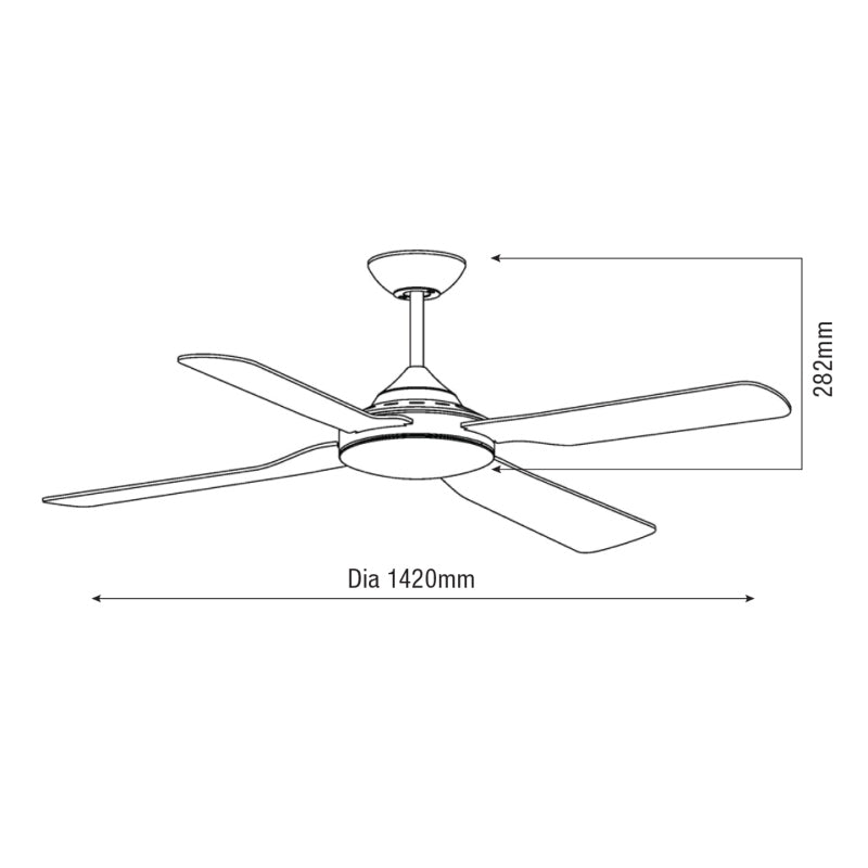 Martec Liberty 56" IP55 Rated Outdoor Ceiling Fan-MLF144MIP-blue-leaf-bathware