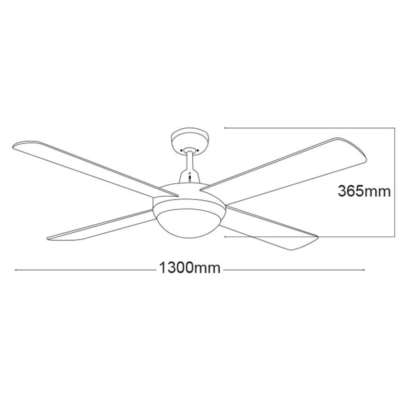 Martec Lifestyle AC Ceiling Fan with Light - White-blue-leaf-bathware