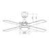 Martec Link 48" AC Ceiling Fan with E27 Light - Matt Black-FSL1244M-blue-leaf-bathware