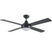 Martec Link 48" AC Ceiling Fan with Tricolour LED Light & Wall Control - Matt Black-FSL1243M-blue-leaf-bathware