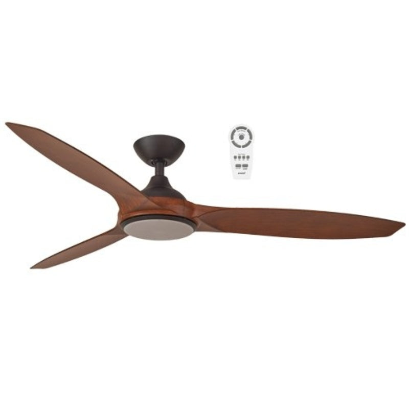 Martec Newport 56" DC Ceiling Fan with Light - Old Bronze with Walnut-MNF1433OWR-blue-leaf-bathware