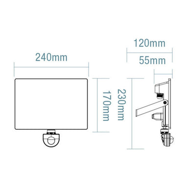 Martec Opal 50W LED Floodlight with Sensor-MLXO34550MS-blue-leaf-bathware