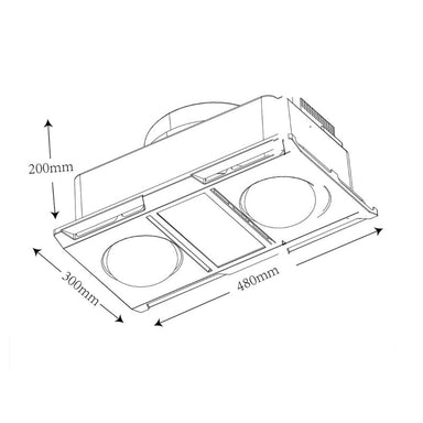 Martec Profile Panel 2 High Performance Heater Fan Exhaust with 12W Tricolour LED Light-MBHN2LW-blue-leaf-bathware