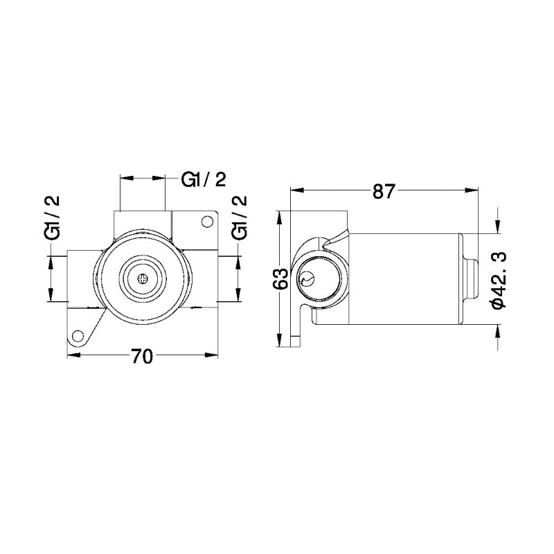 Nero Premium 35mm Universal Shower Mixer - Body Only