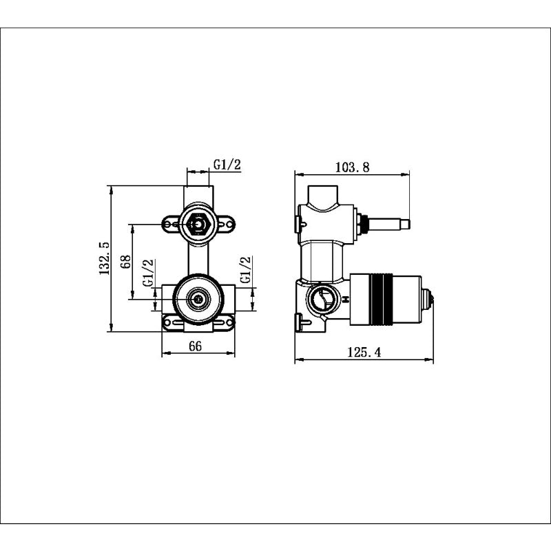 Nero Premium 35mm Universal Shower Mixer With Diverter - Body Only