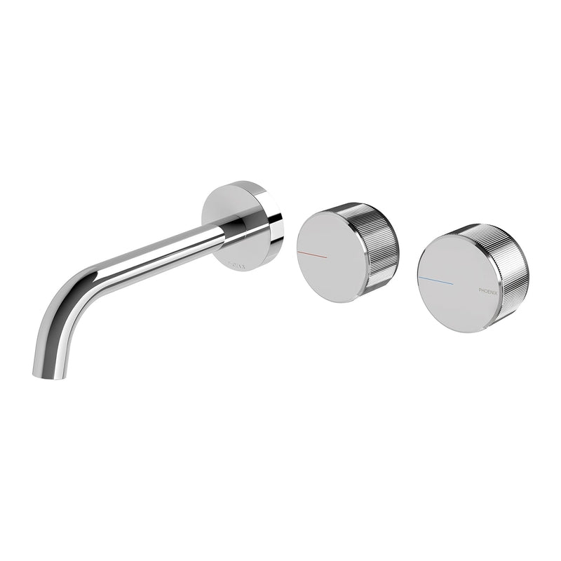 Phoenix Axia Wall Basin / Bath Curved Outlet Hostess Set 180mm  Chrome