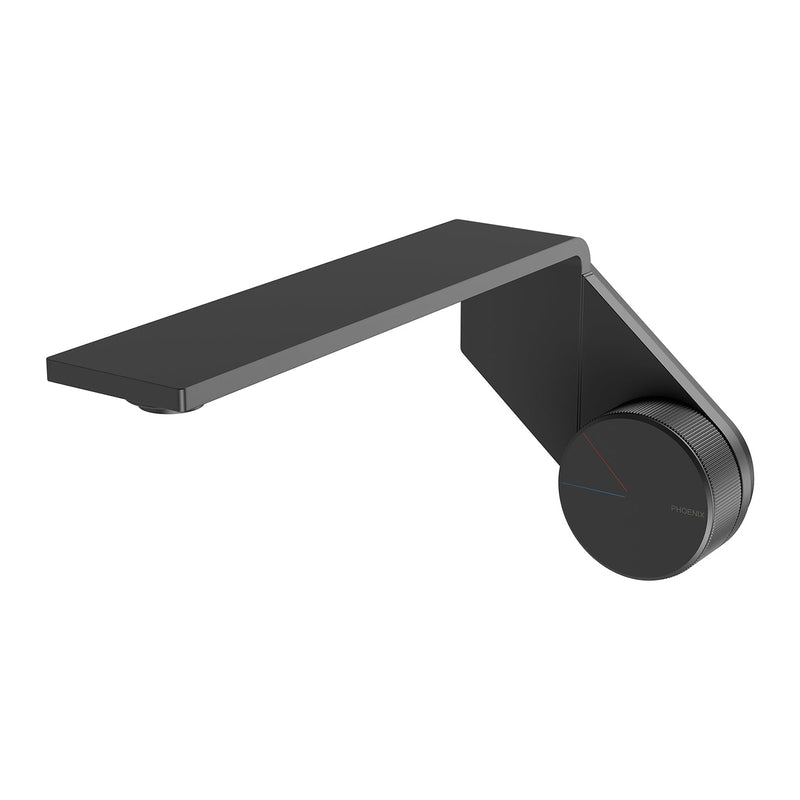 Phoenix Axia Basin / Bath Wall Mixer Set 200mm Matte Black