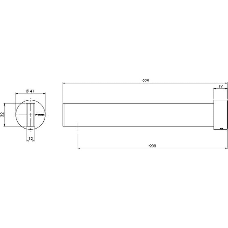 Phoenix Lexi MKII Bath Outlet 200mm - Brushed Nickel