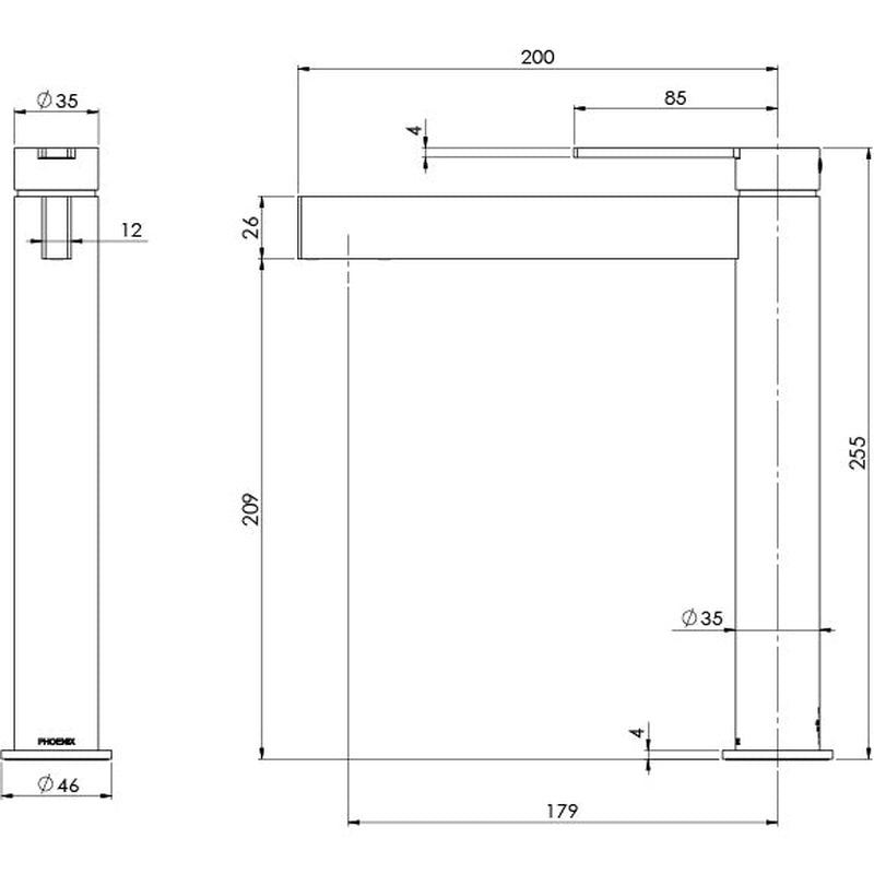 Phoenix Lexi MKII Vessel Mixer - Chrome