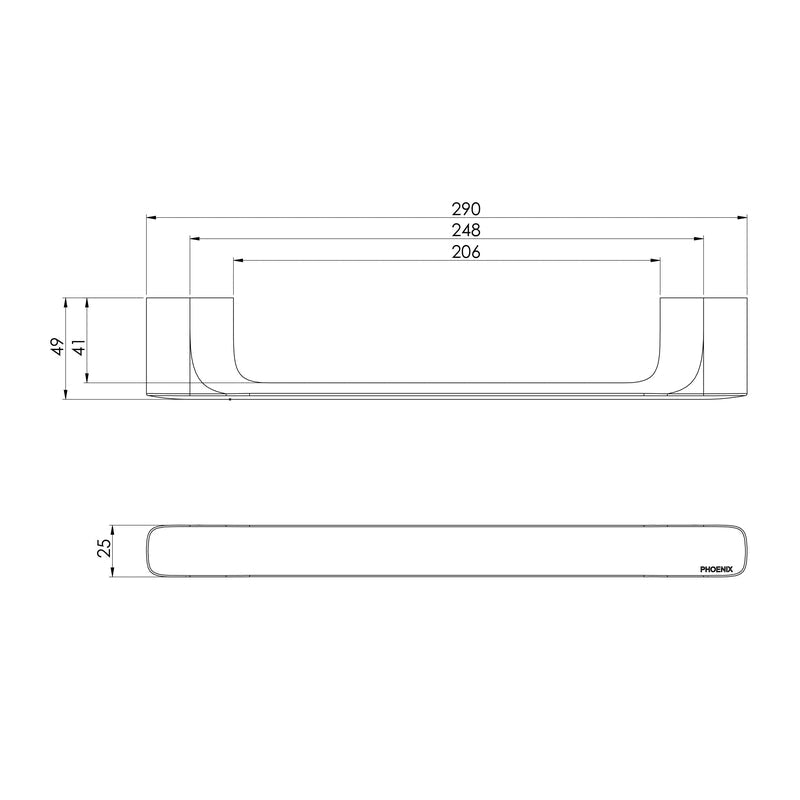 Phoenix Nuage Hand Towel Rail - Brushed Carbon