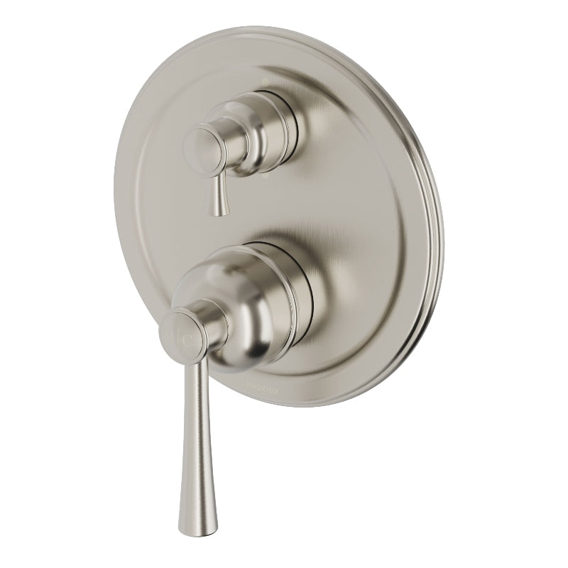 Phoenix Cromford Shower / Wall Diverter Mixer  - Brushed Nickel