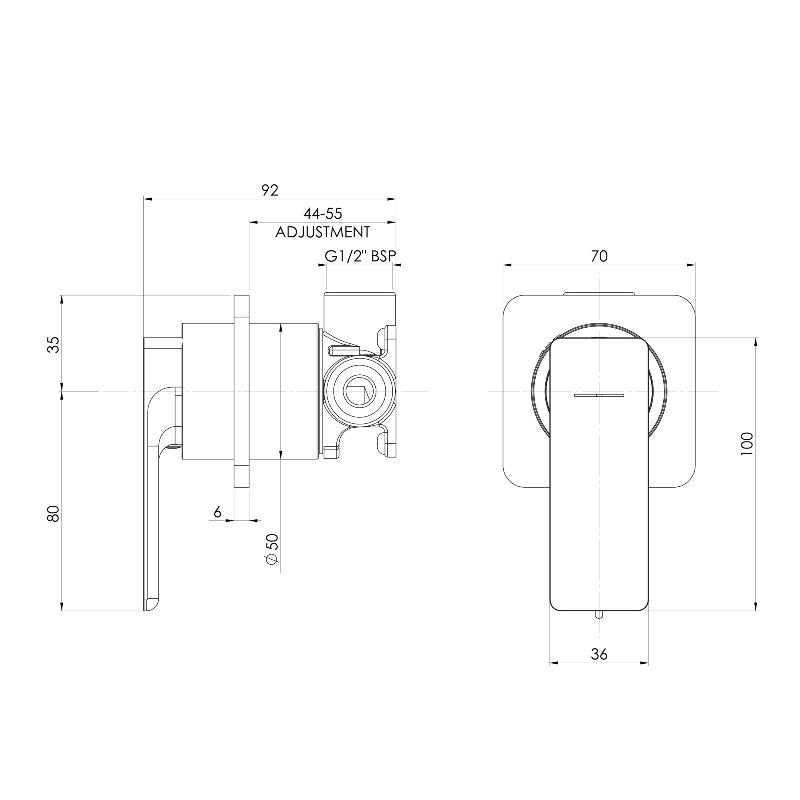 Phoenix Gloss MKII SwitchMix Shower / Wall Mixer - Chrome