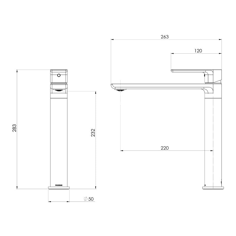 Phoenix Gloss MKII Sink Mixer - Matte Black