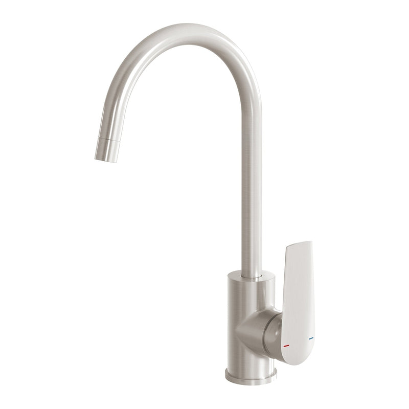Phoenix Arlo Sink Mixer 200mm Gooseneck - Brushed Nickel