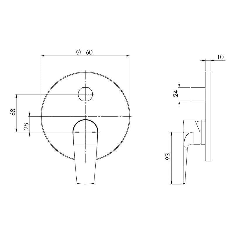 Phoenix Arlo Shower / Bath Diverter Mixer Trim Kit Only - Brushed Gold