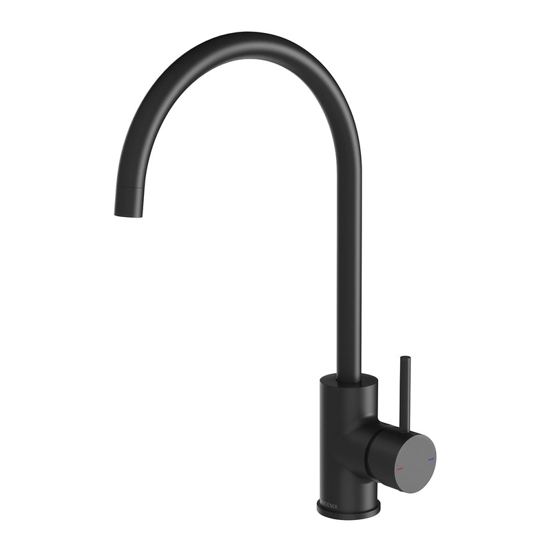 Phoenix Pina Sink Mixer 200mm Gooseneck - Matte Black