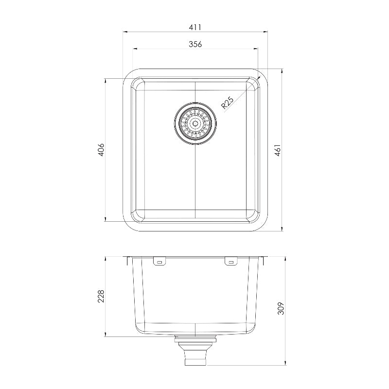 Phoenix 2000 Series Single Bowl Sink - Stainless Steel