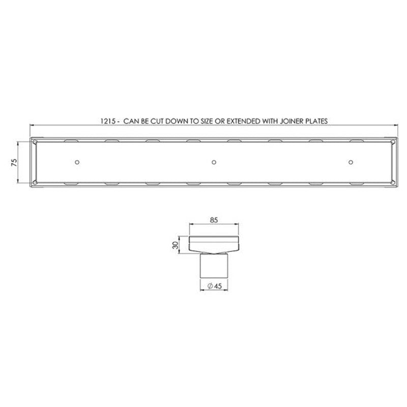 Phoenix Adjustable Tile Insert Drain 75mm - Stainless Steel