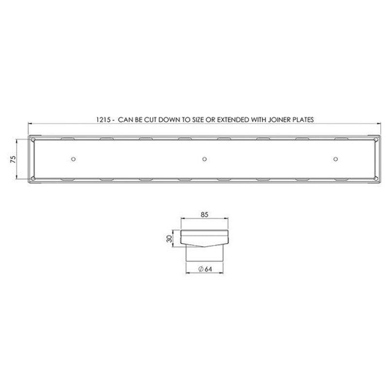 Phoenix Adjustable Tile Insert Drain 75mm - Stainless Steel