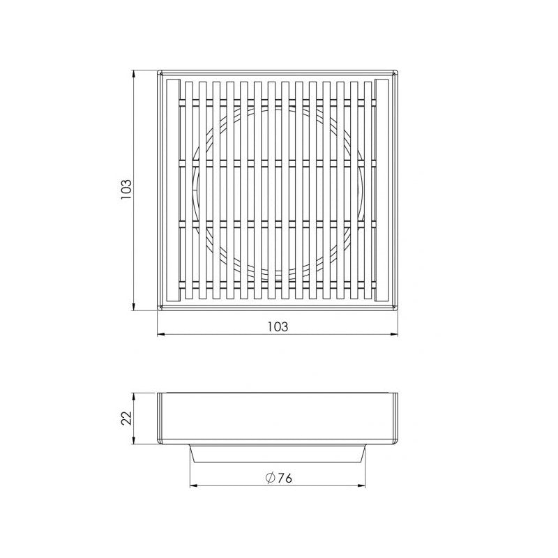 Phoenix Point 100mm Heel Guard Drain - Stainless Steel