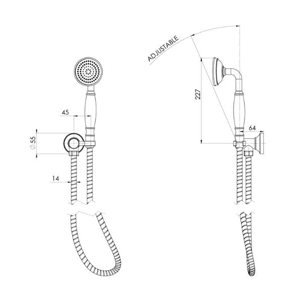 Phoenix Cromford Hand Shower  - Brushed Nickel