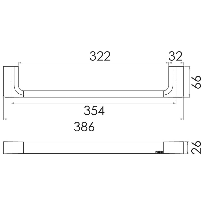 Phoenix Gloss Hand Towel Rail - Brushed Nickel