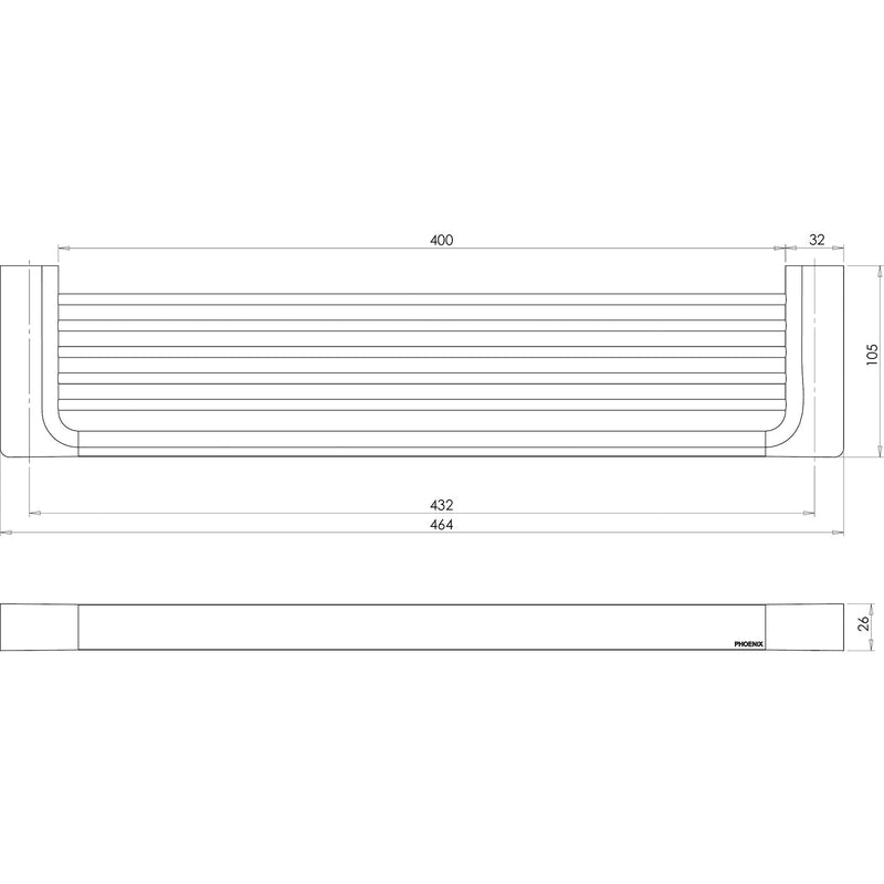 Phoenix Gloss Shower Shelf - Brushed Gold