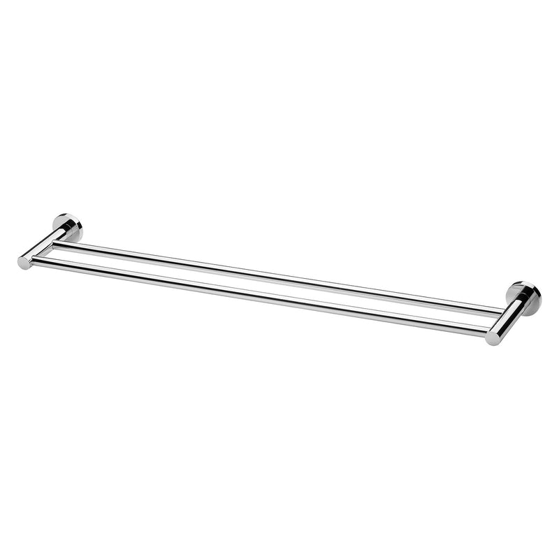 Phoenix Radii Double Towel Rail 800mm Round Plate - Chrome
