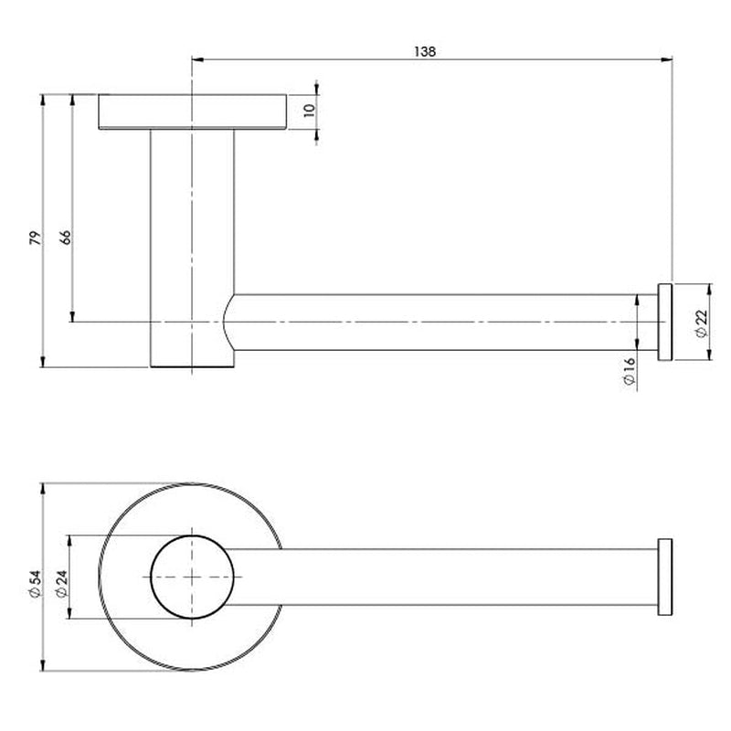 Phoenix Radii SS 316 Toilet Roll Holder Round Plate - Stainless Steel