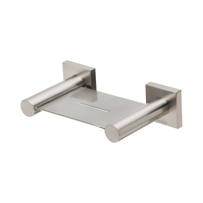 Phoenix Radii Soap Dish Square Plate - Brushed Nickel