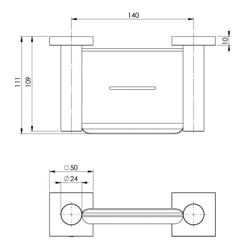 Phoenix Radii Soap Dish Square Plate - Matte Black