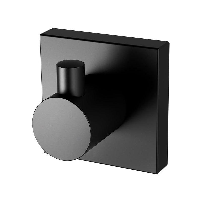 Phoenix Radii Robe Hook Square Plate - Matte Black