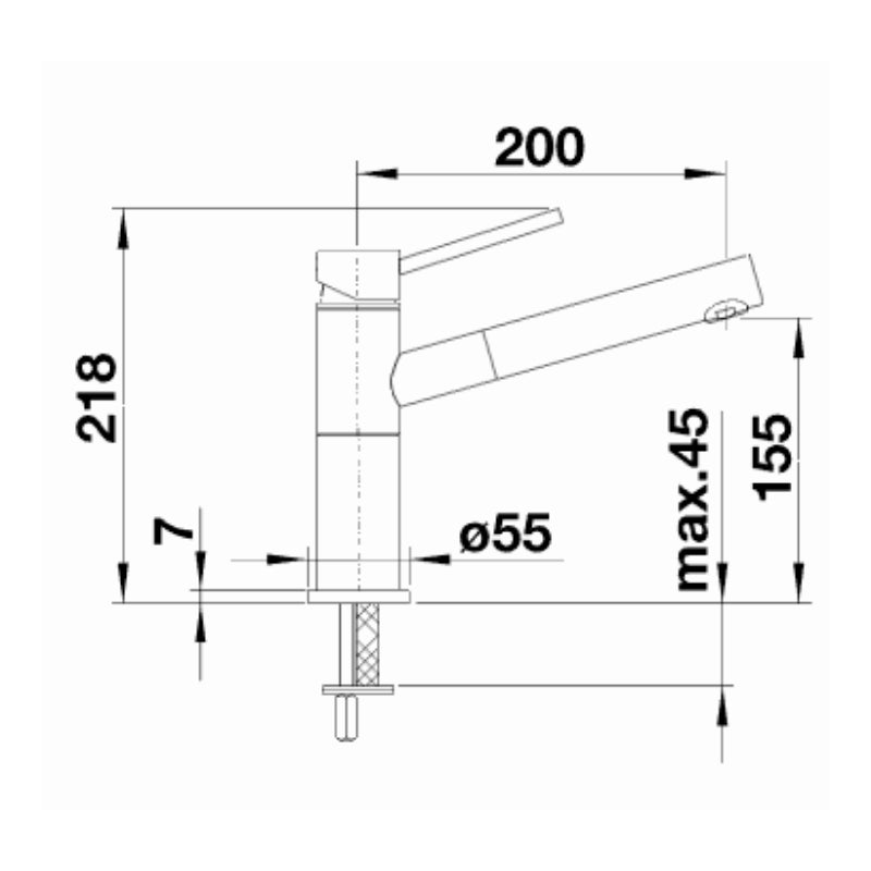 Blanco ALTA-S Pull Out Sink Mixer - Rock Grey