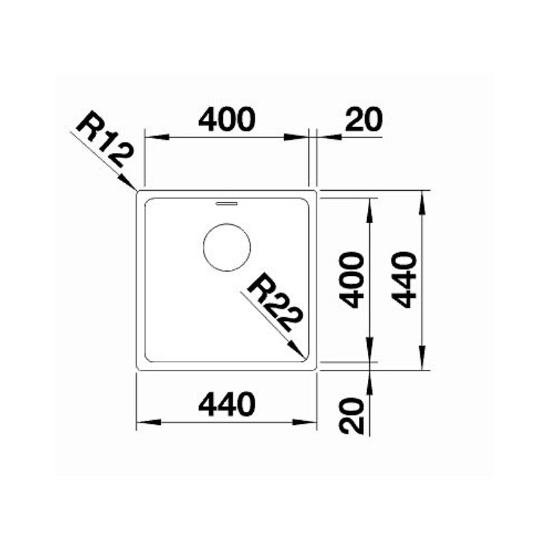 Blanco ANDANO 400-IF Single Bowl Inset/Flushmount Sink