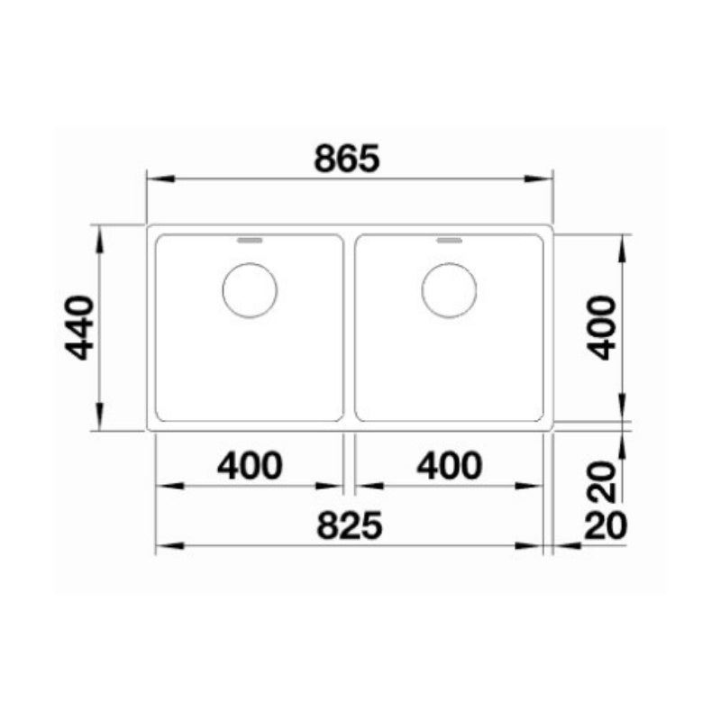 Blanco ANDANO 400/400-IF Double Bowl Inset/Flushmount Sink