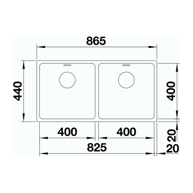 Blanco ANDANO 400/400-U Double Bowl Undermount Sink