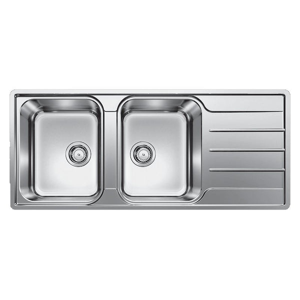Blanco LEMIS S-IF Double Bowl Inset/Flushmount Sink with Drainer