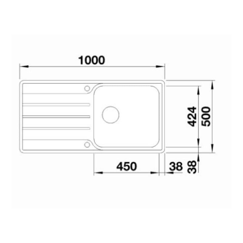 Blanco LEMIS XL 6 S-IF Single Bowl Inset/Flushmount Sink with Drainer - Left