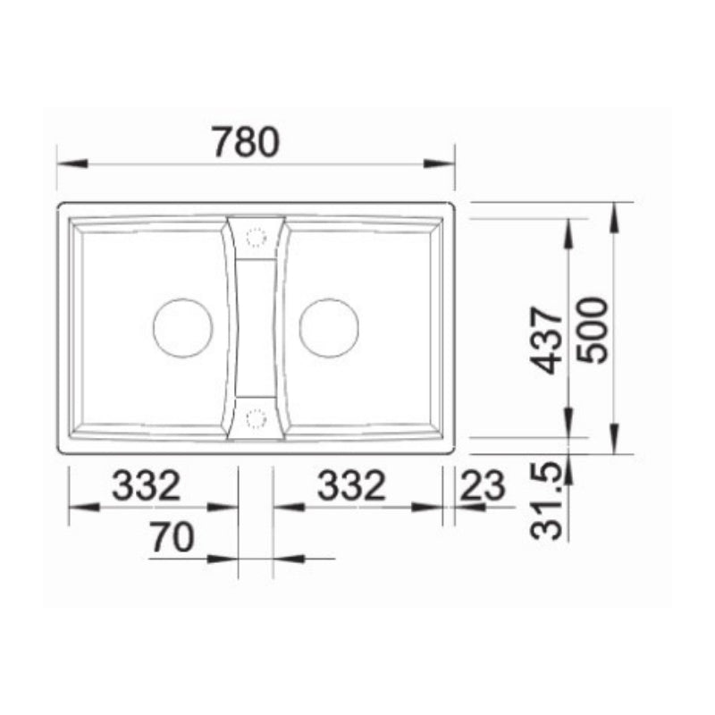 Blanco LEXA 8 Double Bowl Inset Sink - Anthracite