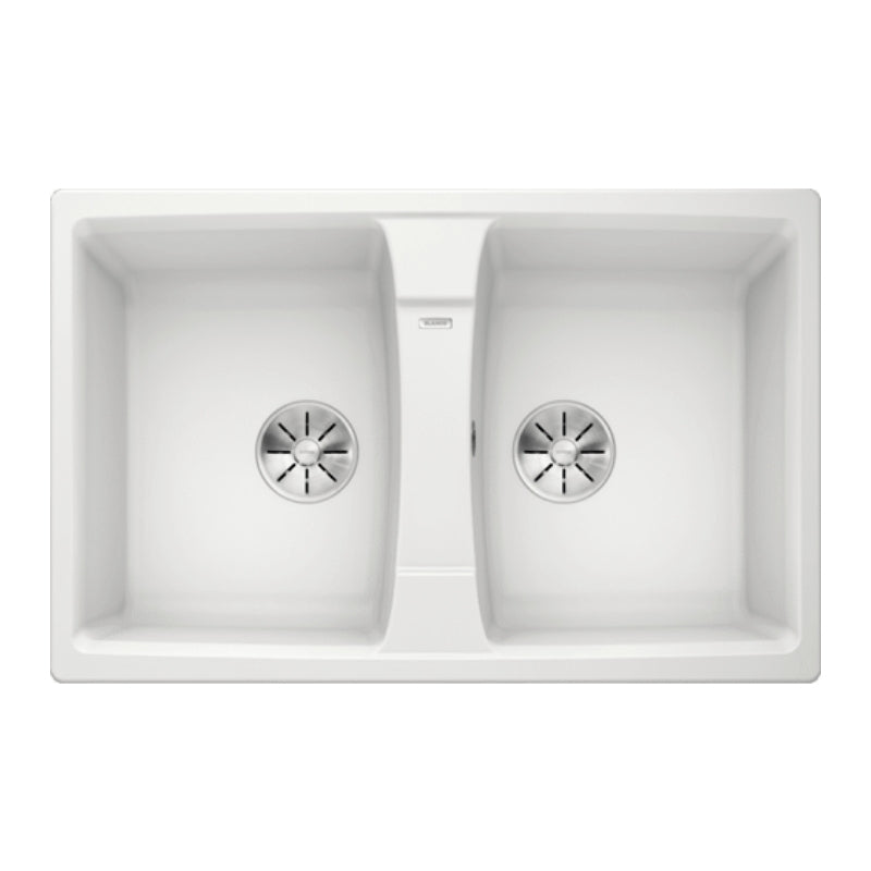 Blanco LEXA 8 Double Bowl Inset Sink - White