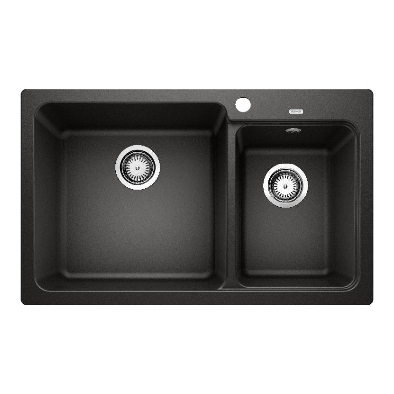 Blanco Naya 8 Double Bowl Inset Sink - Black