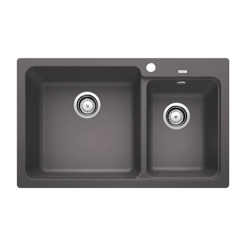 Blanco Naya 8 Double Bowl Inset Sink - Rock Grey