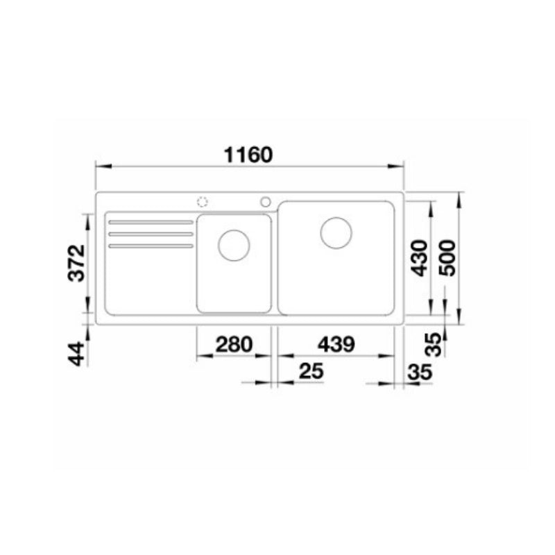 Blanco Naya 8 S Double Bowl Inset Sink - Anthracite