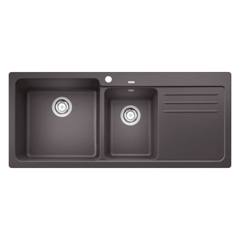 Blanco Naya 8 S Double Bowl Inset Sink - Rock Grey