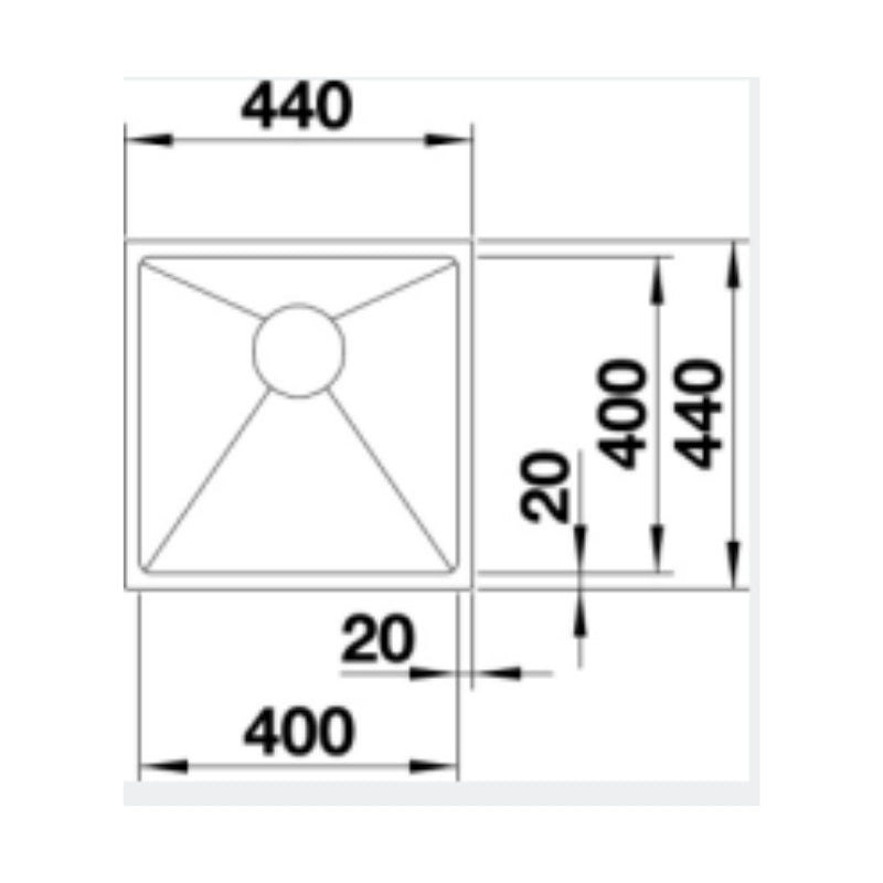 Blanco QUATRUS R15 400-IU Single Bowl Inset / Undermount Sink