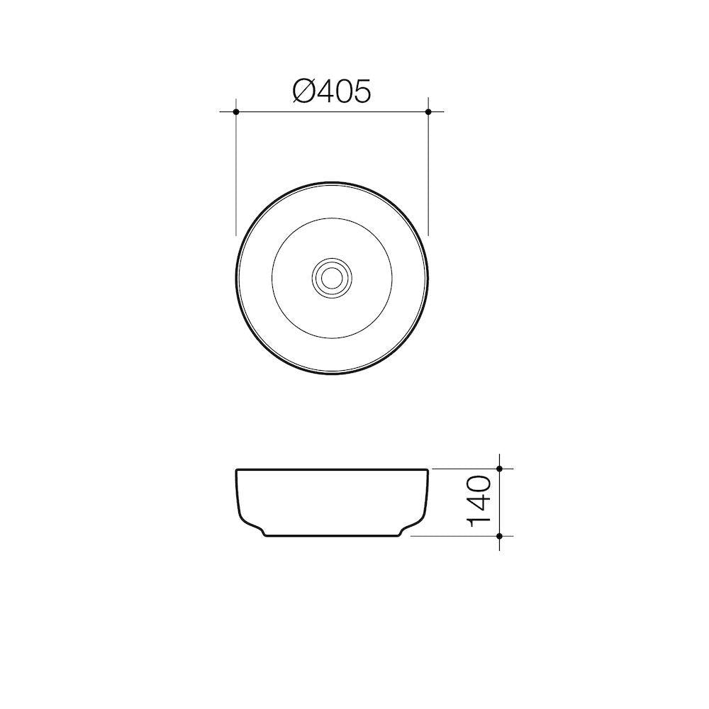 Caroma Artisan Above Counter Basin - Round 405mm